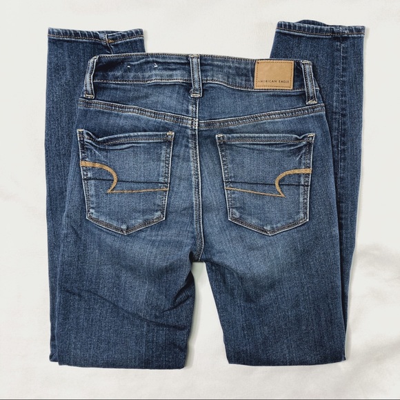 American Eagle Super Stretch Skinny Jeans Size 00 Extra Short - Picture 4 of 9